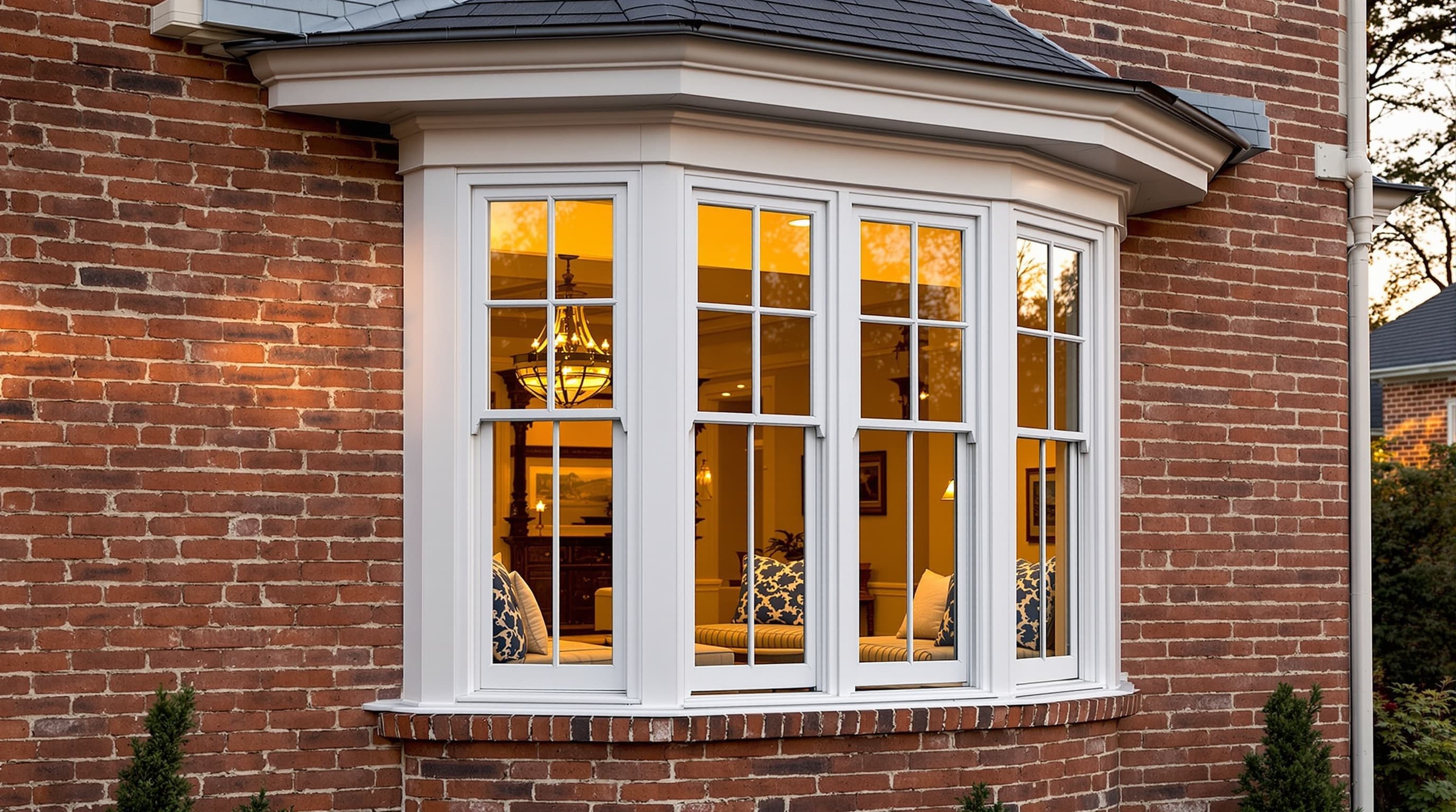 Bay and bow window installation on a Long Island home