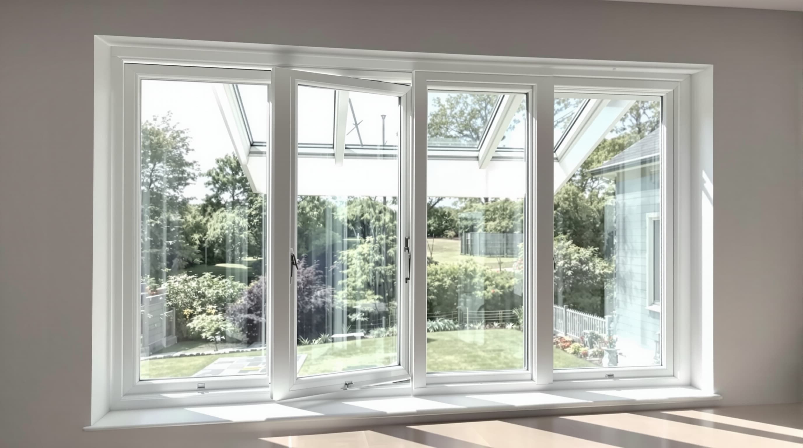 Modern casement windows on contemporary renovation