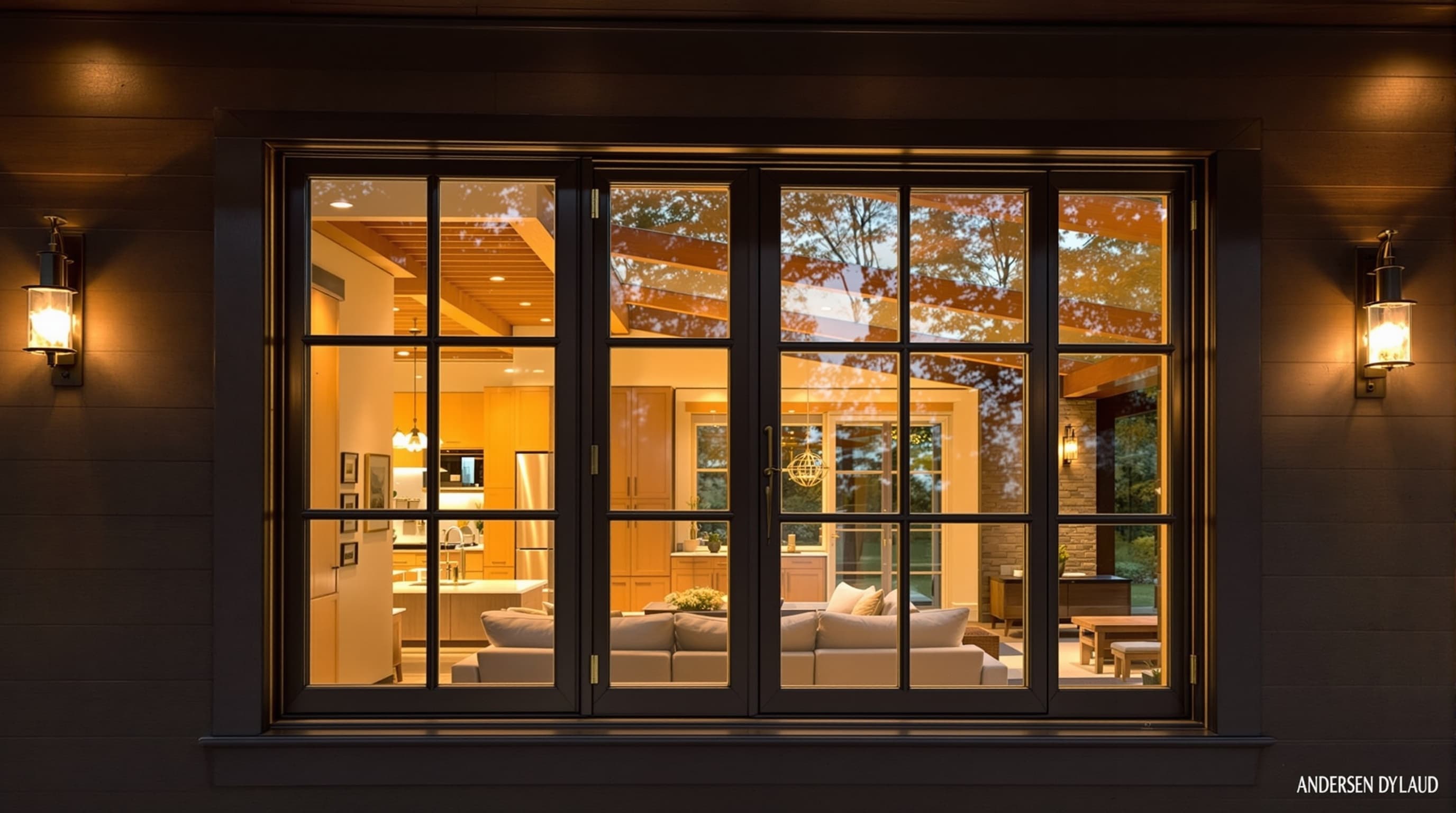 Wood-clad Andersen windows on luxury estate